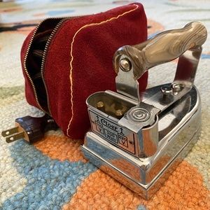 VTG I Cloer Reisebügeleisen I Mini German Travel Iron & Case I WORKS!